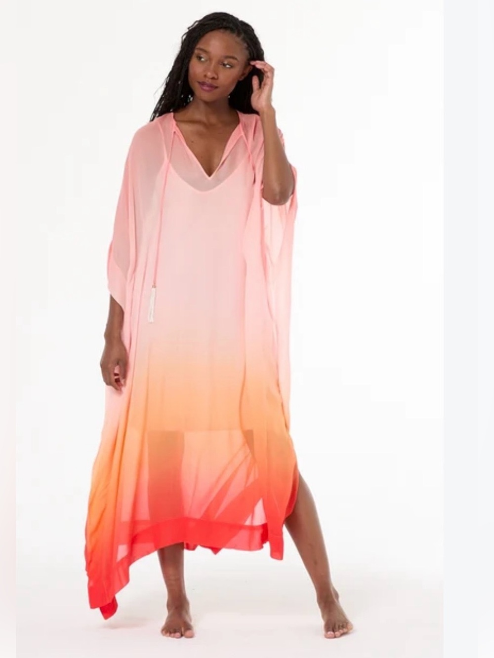 NWOT YFB Sheer Ombre Beach Cover-Up Caftan - Small